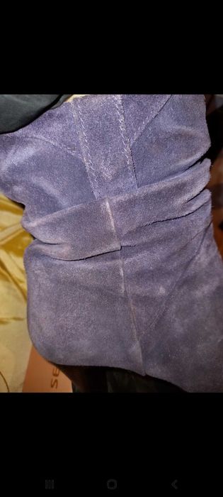 Botins de salto alto, de camurça, roxos - Guimarães