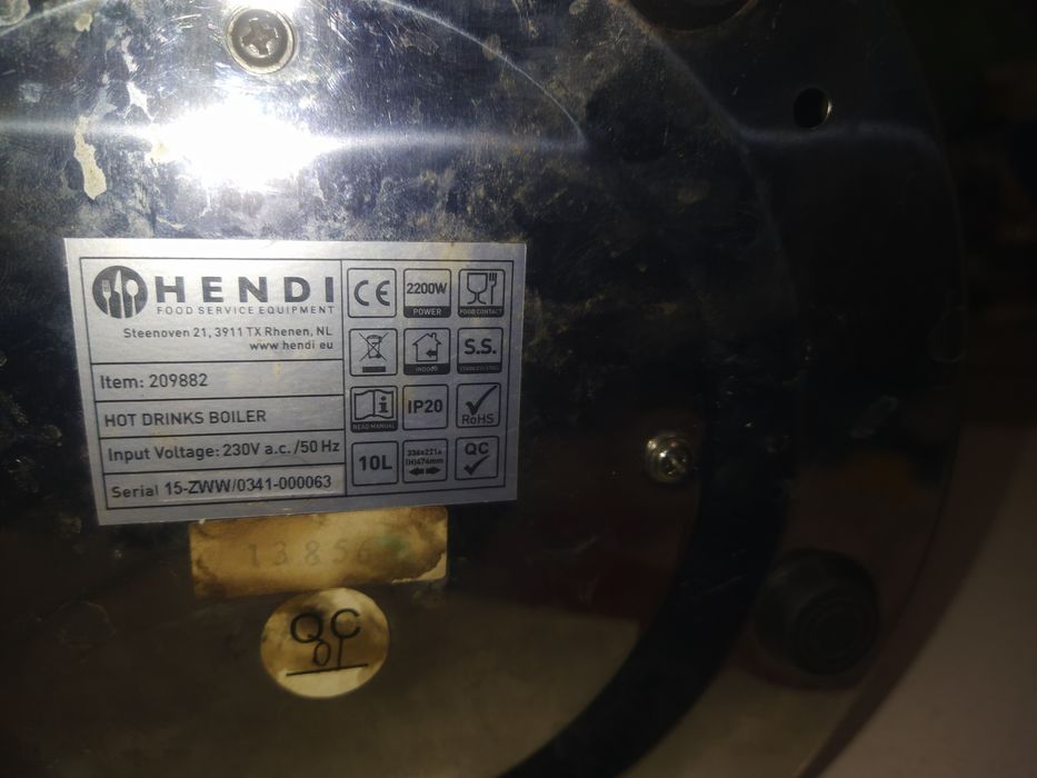 Hendi 209882,електрокип'ятильник,заварник,кавоварка професійна ,10 л