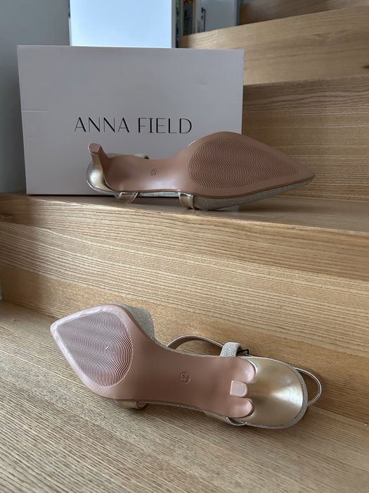 Baleriny Anna Field Czółenka złote