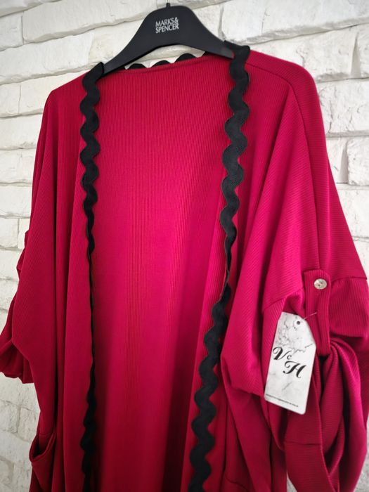 Wyprzedaż Włoska narzutka prążek plus size xxxl 50 52 54