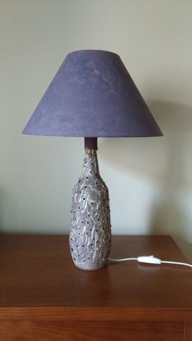 Candeeiro em vidro decorado (artesanato...resistente )
