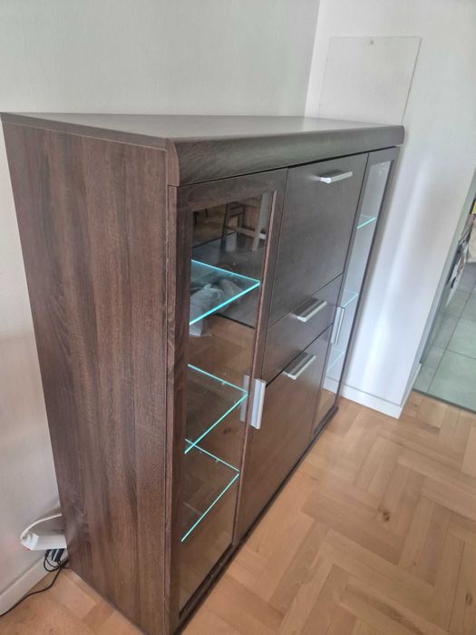 Witryna/komoda LED - kolor wenge - bardzo dobry stan