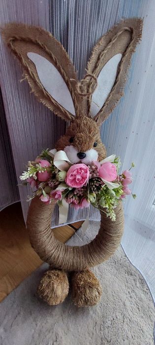 Stroik wielkanocny zając 58 cm