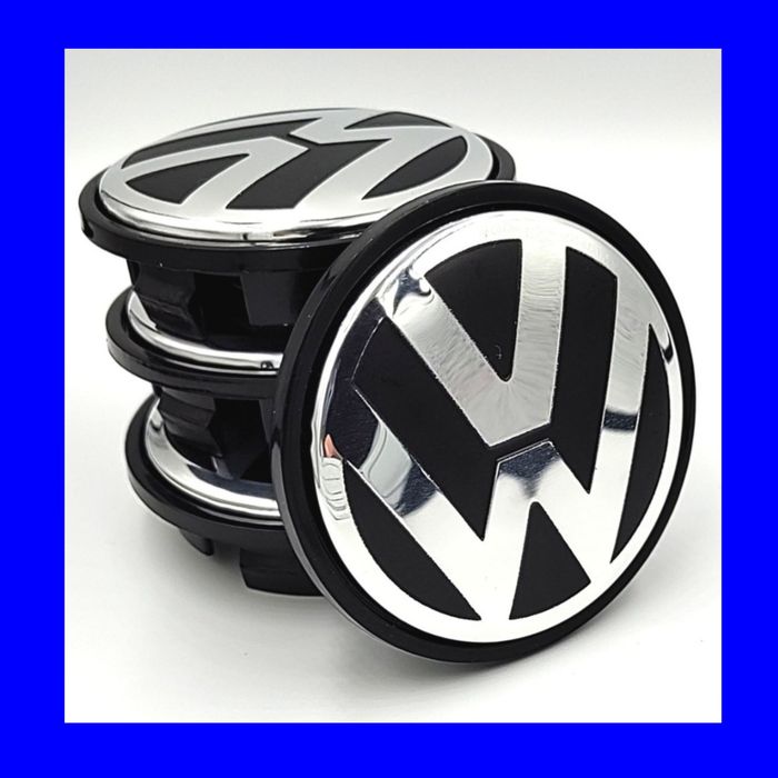 NOWE Dekielki 65mm VW VOLKSWAGEN komplet 4szt. dekle zaślepki kapsle srebrne kołpaczki