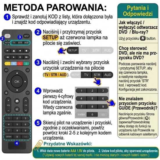 Pilot uniwersalny TV TCL Sony Hisense Samsung LG Toshiba Sharp Philips #27