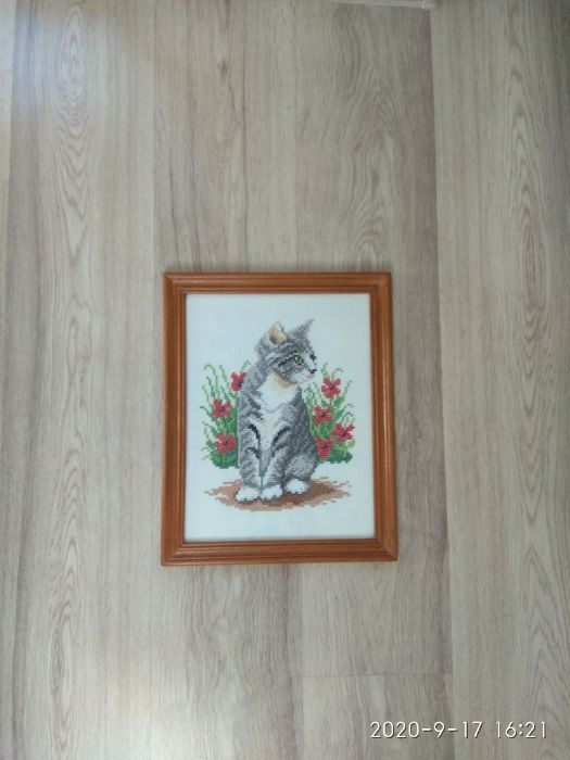 Kotek - haft krzyżykowy