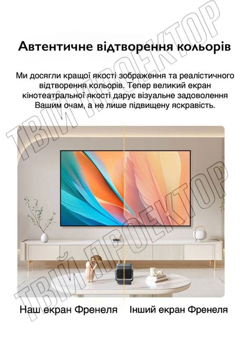 Проекційний екран 120 дюймів (Екран Френеля 5 покоління)