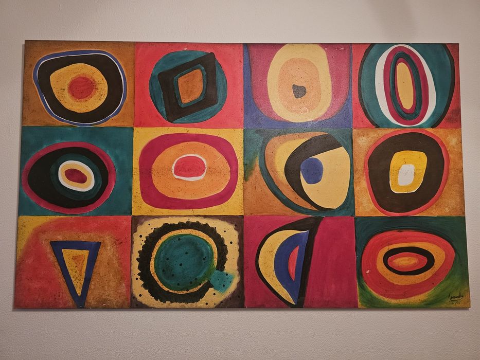 Tela des. Abstrato , com marcas desgaste