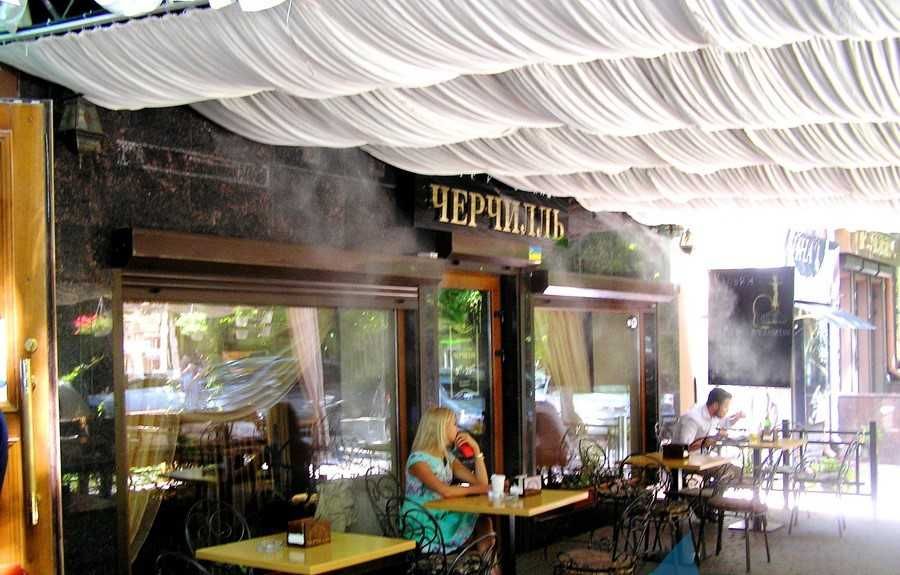 Кондиціювання ( охолодження туманом) , вентиляція