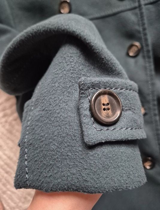 Ciemnozielony płaszczyk damski, H&M,r 44