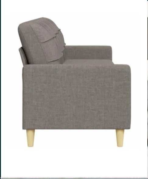 Sofá de 3 lugares tecido 210 cm cinzento-acastanhado