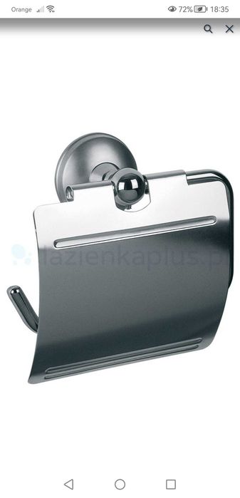 Uchwyt na papier toaletowy z pokrywą chrom/satyna