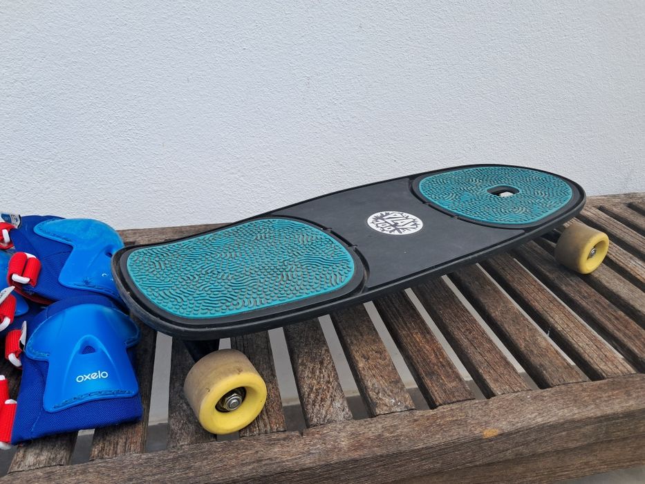 Conjunto Skate board Oxelo + Kit de Proteções Infantis (6 peças)