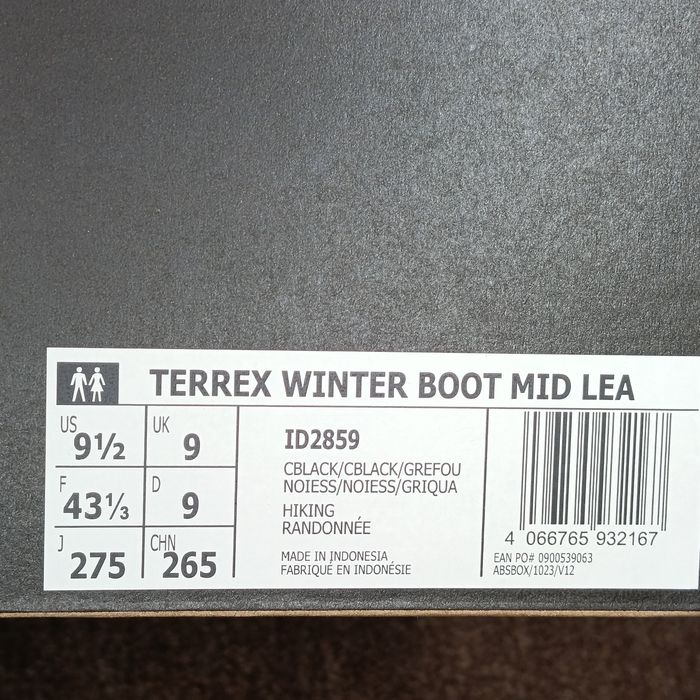 Р.42,5-45.Зимові утеплені черевики Adidas Terrex Winter Boot