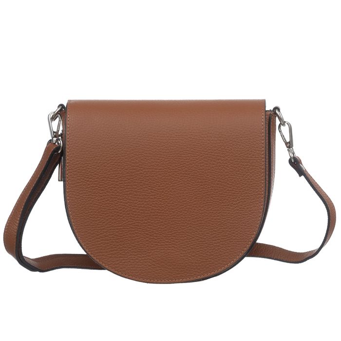 VERA PELLE torebka damska skórzana listonoszka z klapą V574 camel