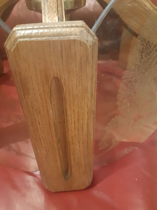 Lampa sufitowa drewno/ szkło