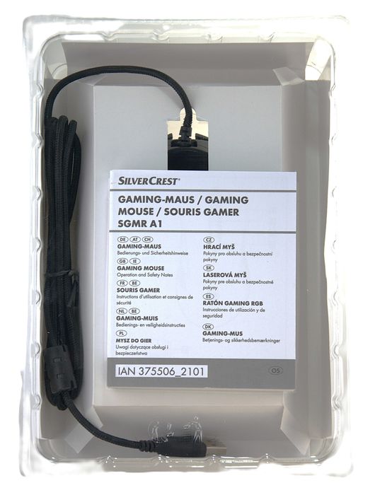 Myszka komputerowa ,gamingowa SilverCrest ,przewodowa, czarna z led