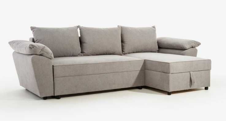 Narożnik LUGIO z 2 pojemnikami, szary | #NIEUŻYWANY | #Outlet | #Promocja | #ŁapMebel