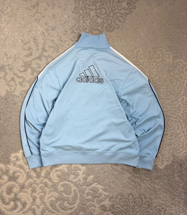 Bluza Adidas W Paski Zipped Vintage Y2K Baby Blue Size: M 70x61 cm Długość x Szerokość