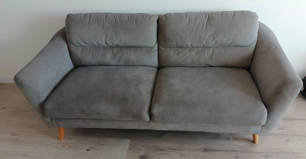 Sofa 2 osobowa szara na sprężynach