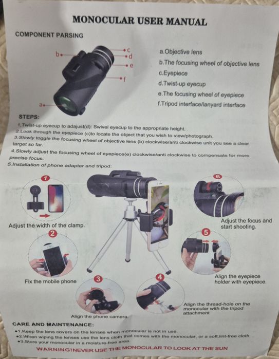 Monóculo para telemóvel