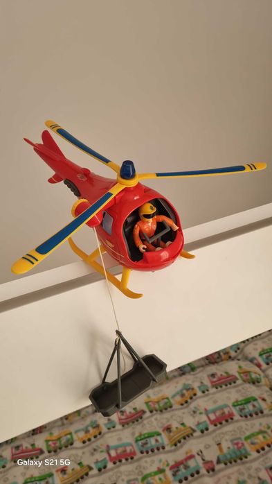 STRAŻAK SAM ZESTAW Helikopter ratunkowy WALLABY + figurka THOMASA