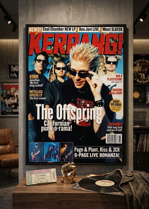 Плакат на холсте The Offspring "Kerrang! Magazine" без рамки 40х50 см