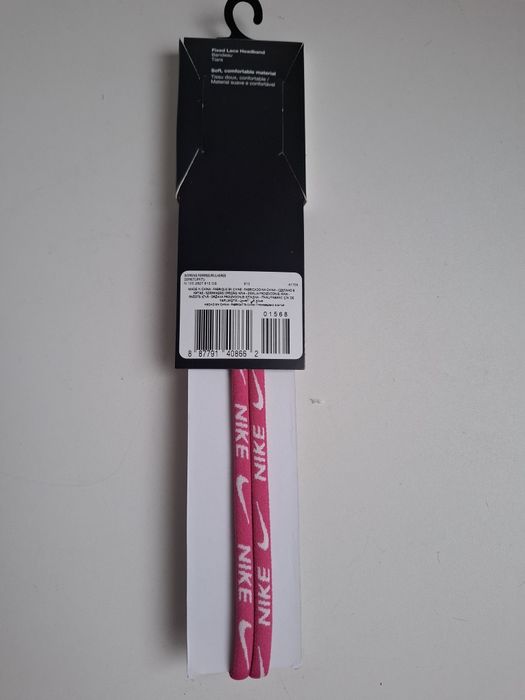 Nike Fixed Lace Headband opaska do włosów  różowa
