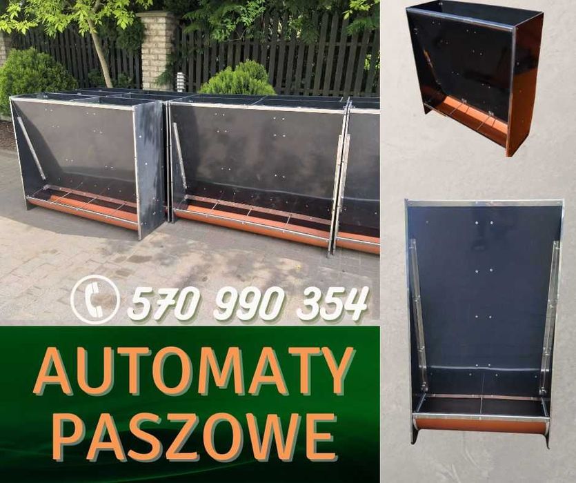 Automaty paszowe NA SUCHO, karmnik dla świń, zasypowe skrzynkowe