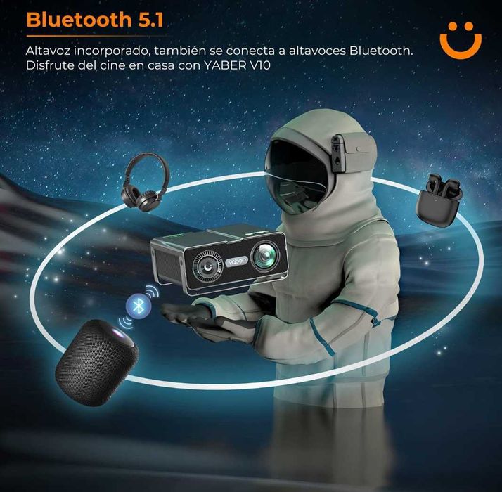 Projetor led 9500 lumens + WiFi + Bluetooth+ office+NATIVA 1080P