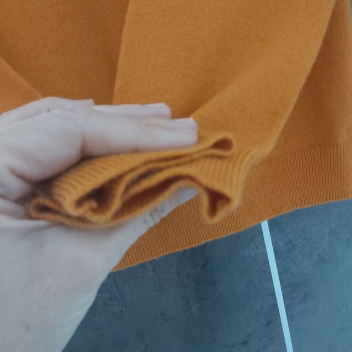 Sweter kaszmirowy 100% kaszmir pomarańczowy 36