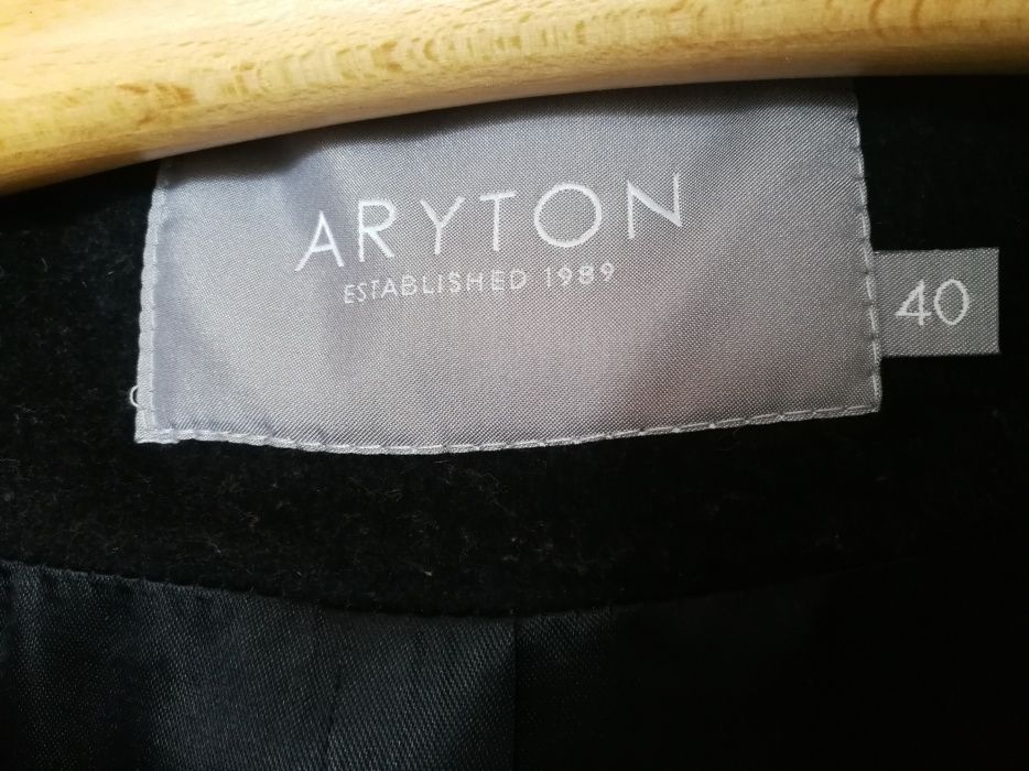 ARYTON płaszcz z szerokim kołnierzem, z wełną angora, rozm. 40