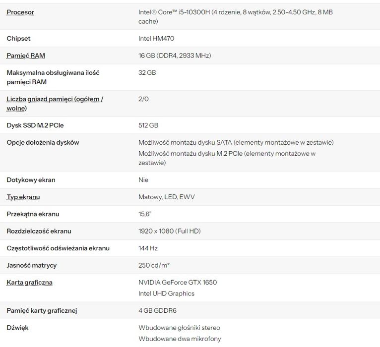 laptop gamingowy asus tuf gaming f15