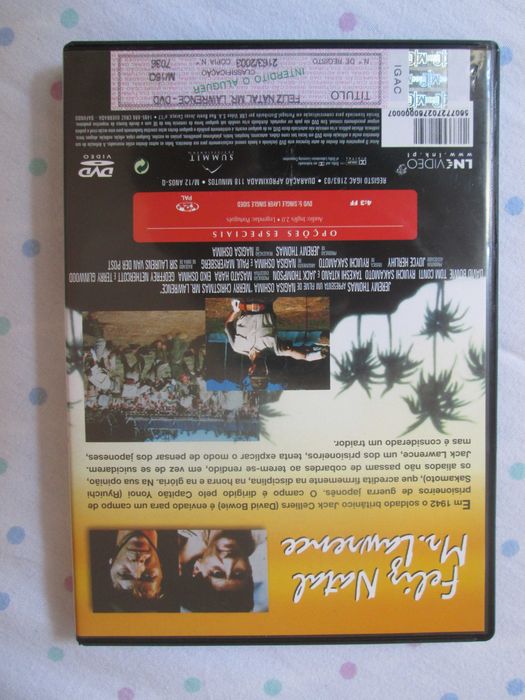 DVD Feliz Natal Mr. Lawrence, Nagisa Oshima, David Bowie, Ryuichi