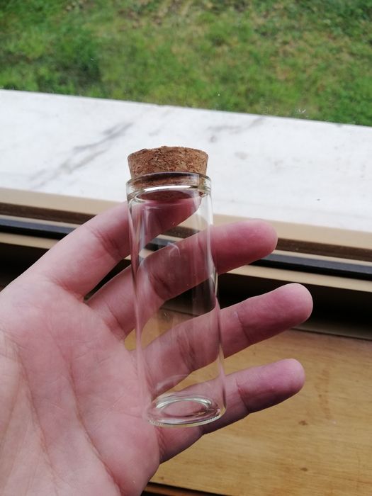 PACK de 4 Frasco vidro rolha cortiça Recipiente Tubo Especiarias