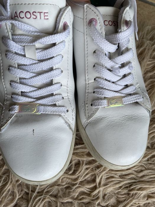 Lacoste 37 mulher brancas e rosa camaleão com algum uso visível