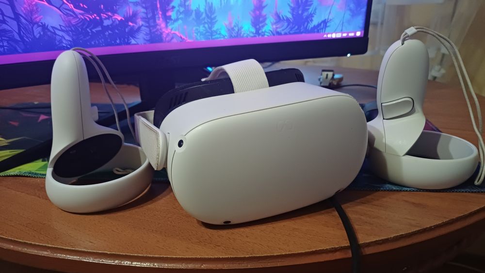 Вр-шолом Meta quest 2+кабель для підключення до пк.