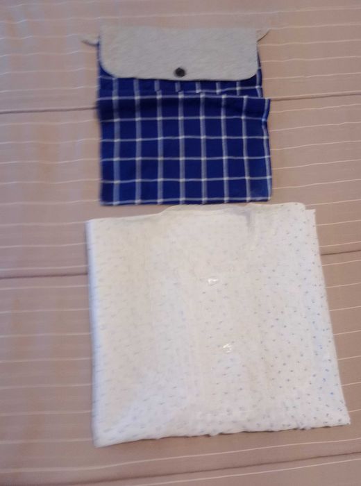 Camisa Dormir, manga cacada folhos e abertura peito + Bolsa - Novo