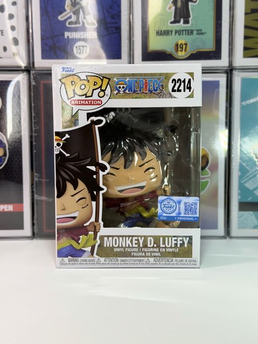 Оригінальна колекційна фігурка Funko Pop 2214 Luffy Луффі з Піратським Прапором One Piece Ван Піс Ексклюзив Фанко Поп Статуетка Іграшка Подарунок