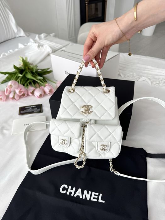 Рюкзак Chanel Backpack Texture чорний, молочний