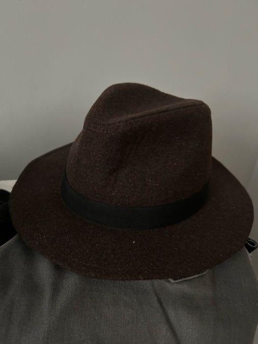 Kapelusz Fedora unisex brązowy, stan idealny