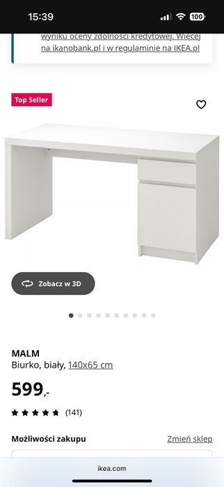 Biurko Ikea MALM