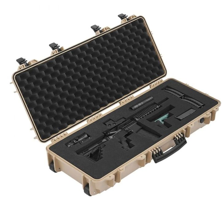 Estojo rígido para rifle VEVOR, com trava, 4 camadas de espuma pré-cortada, capacidade para 91 cm de armas, com rodas - Praticamente nova.