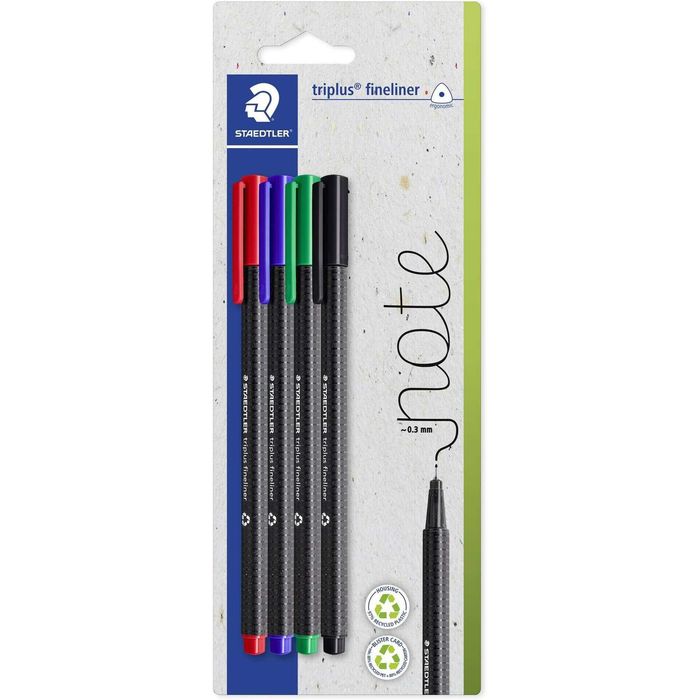 Pack 4 Staedtler Triplus Fineliner 0,3 mm – Novas