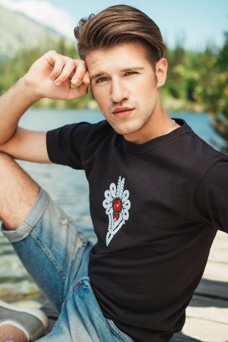 PODHALER t-shirt podkoszulka koszulka czarna parzenica haft prezent