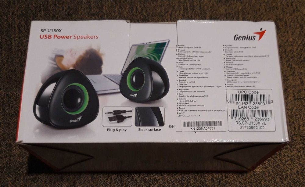 USB Stereo Speakers, GENIUS Sound Columns – BRAND NEW.64739242306945122