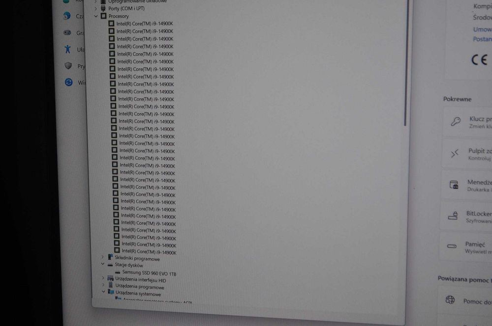 Komputer gamingowy i9 14900K  32 GB ddr5  1Tb SSD M.2  SSD 750W