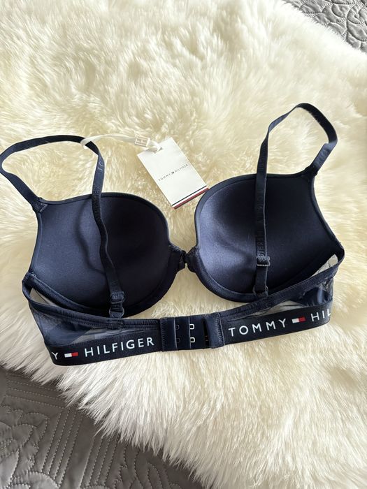 Tommy Hilfiger ciemny granat usztywniany biustonosz 75C M stanik