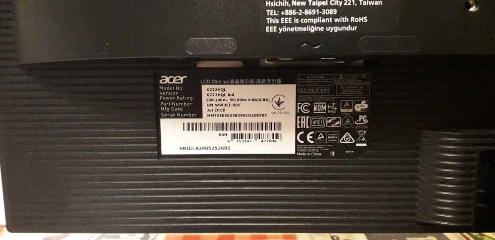 Monitor ACER Lcd431813160107386884