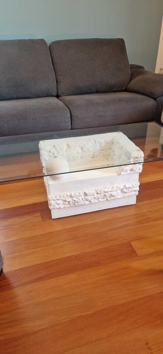 Conjunto de 3 mesas para a sala e candeeiros